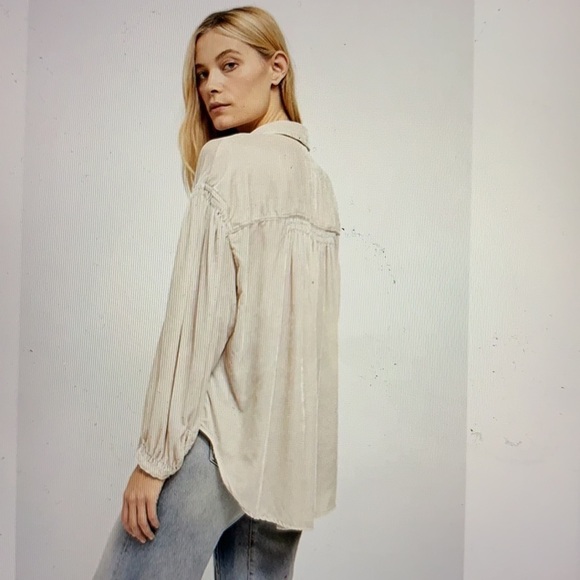 Free People La Luna Crushed Velvet Blouse XS - Picture 3 of 13